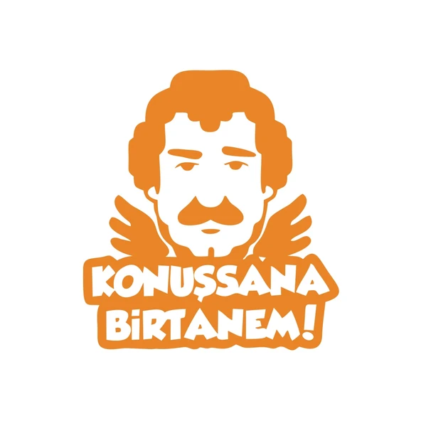 Müslüm Gürses Silüet Araba Sticker 17x17 Cm Turuncu