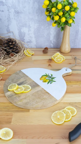 Kangura - Yuvarlak kesme Tahtası Limon