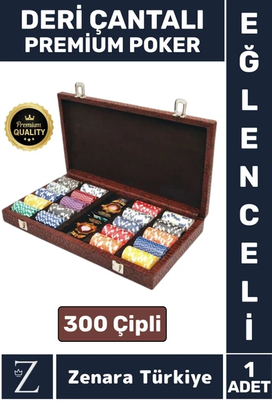 Premium Kilit Sistemli Blackjack Texas Holdem Casino Çift Desteli 300 Çipli Suni Deri Çantalı POKER