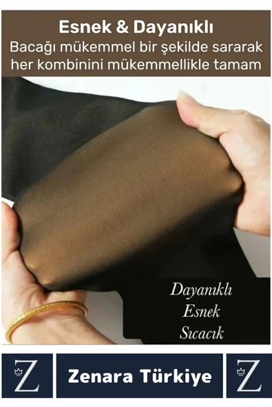 Toparlayıcı Korse Etkili Dayanıklı Esnek Sıcak Tutan Termal Peluş İçli Ten Görünümlü Tayt Çorap - 4