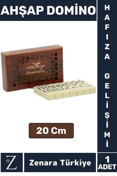 Premium Eğitici Eğlenceli Hafıza Gelişimi Aile Arkadaş Grup Dayanıklı Ahşap Kutulu DOMİNO OYUNU ürün görseli