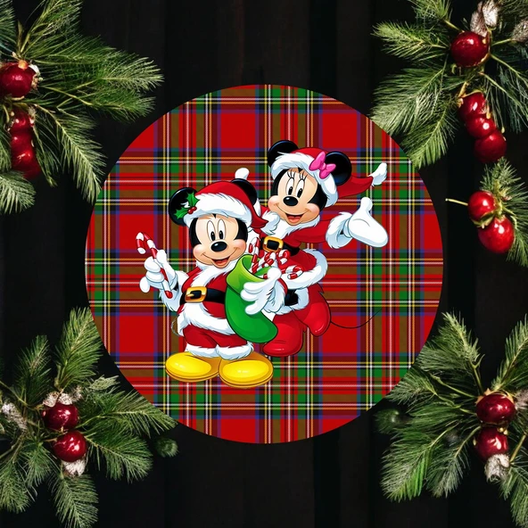 Minnie ve Mickey Yılbaşı, Christmas 2 Adet Kış Supla, Kumaş - İçi Ahşaplı Supla ürün görseli 1