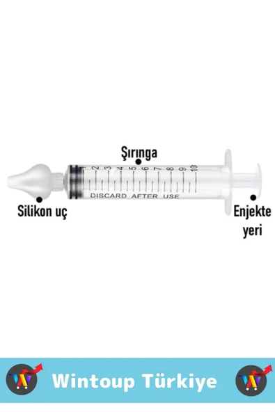 Bebek Burun Şırıngası Burun Temizleme Kiti Silikon Uçlu Burun Nazal Yıkama Aspiratörü 2 Adet - 4