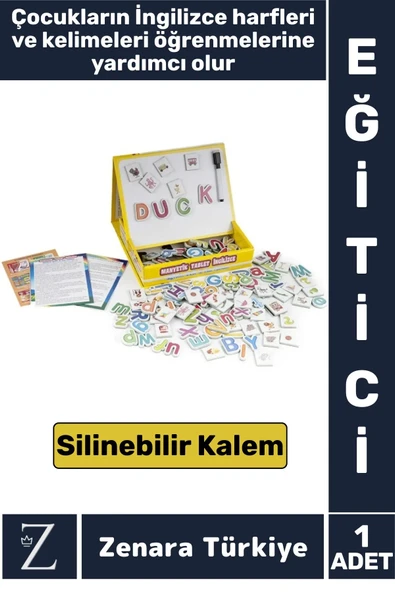 Eğitici Koordinasyon Harf Kelime Dil Öğreten Silinebilir Kalemli Eğlenceli MANYETİK TABLET İNGİLİZCE ürün görseli