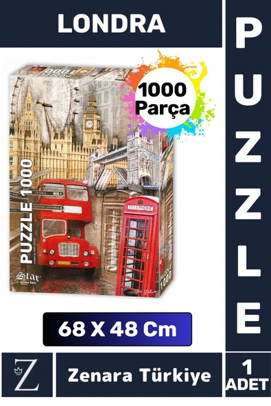 Premium Eğlenceli Eğitici Görsel Algı Problem Çözme Becerisi PUZZLE 1000 Parça LONDRA