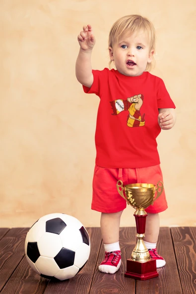 Çocuk Göztepe Yumruk Kısa kollu bisiklet yaka t-shirt- Tişört - 4