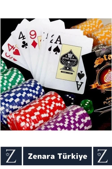 Premium Kilit Sistemli Blackjack Texas Holdem Casino Çift Desteli 300 Çipli Suni Deri Çantalı POKER - 4