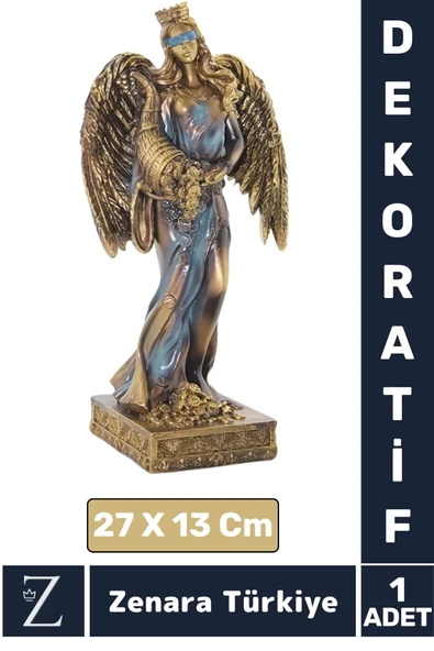 Çok Şık Dekoratif Hediyelik Özel Gün Biblo Koleksiyon Bereket Tanrıçası POLYESTER KANATLI FORTUNA