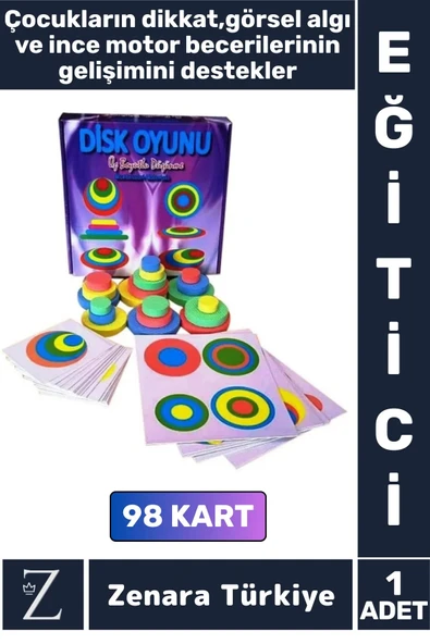 Çocuk Dikkat Görsel Algı Uzamsal Algı İnce Motor Becerileri Gelişimi Eğitici Eğlenceli DİSK OYUNU ürün görseli