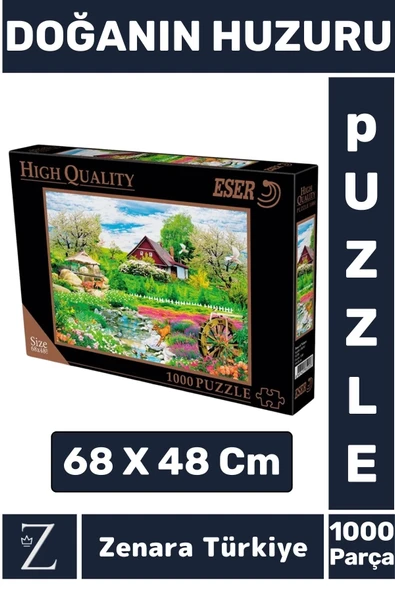 Eğlenceli Eğitici Görsel Algı Motor Beceri Geliştiren Çocuk Boyamalı PUZZLE 1000 Prça DOĞANIN HUZURU ürün görseli
