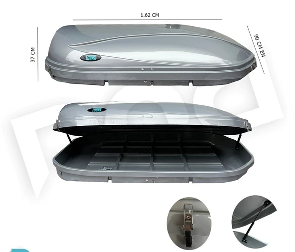 YMTRADE Araç Üstü Port,Tabut Bagaj Gri 450 LT