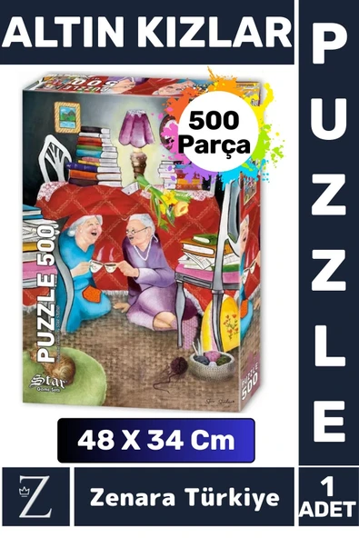 Premium Eğlenceli Eğitici Görsel Algı Motor Becerisi Geliştiren Çocuk PUZZLE 500 Parça ALTIN KIZLAR
