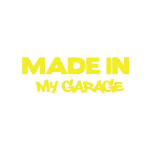 Made In My Garage Araba Stickeri 17x17 Cm Sarı