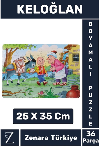 Eğlenceli Eğitici Görsel Algı Motor Becerisi Geliştiren Çocuk Boyamalı PUZZLE 36 Parça KELOĞLAN ürün görseli