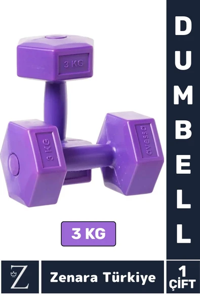 Premium Yüksek Kalite Sert Plastik Egzersiz Pilates Isınma Ev Hafif Ağırlık Antrenman 2X3 Kg Dambıl