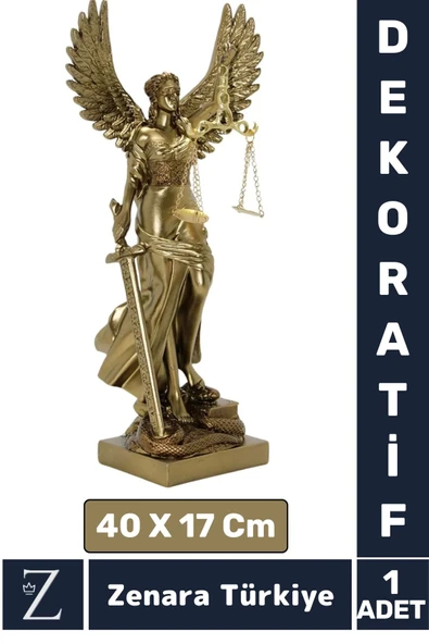 Premium Yüksek Kalite Çok Şık Dekoratif Hediyelik Özel Gün Biblo Koleksiyon POLYESTER KANATLI ADALET