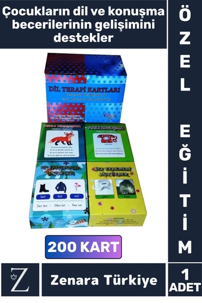 Eğitici Görsel Algı Dil İletişim Becerisi Gelişimi Özgüven Kazanımı ÖZEL EĞİTİM DİL TERAPİ KARTLARI ürün görseli