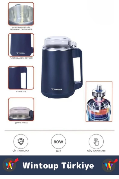 Premium Ergonomik Tutma Saplı Yüksek Kaliteli Çelik Baharat Kahve Kuruyemiş Öğütücü Değirmen 500 ML - 2