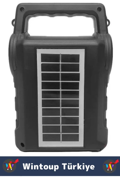 Premium Kompakt Yüksek Ses Güçlü Bass Fenerli Kamp Piknik USB/Solar Enerjili Bluetooth Hoparlör - 3