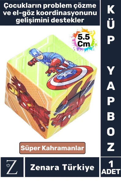 Eğitici Problem Çözme El Göz Koordinasyonu Geliştirici Eğlenceli Süper Kahramanlar Çocuk KÜP YAPBOZ ürün görseli