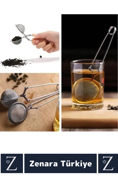 Ergonomik Saplı Çelik İnce Delikli Geniş Kulplu Aromatik Bitki Çayı Demleme Süzgeci - 2