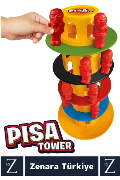Eğitici Parça Bütün İlişki Kurma Hızlı Düşünme Karar Verme Beceri Eğlenceli Denge Oyunu PİSA KULESİ - Resim 2