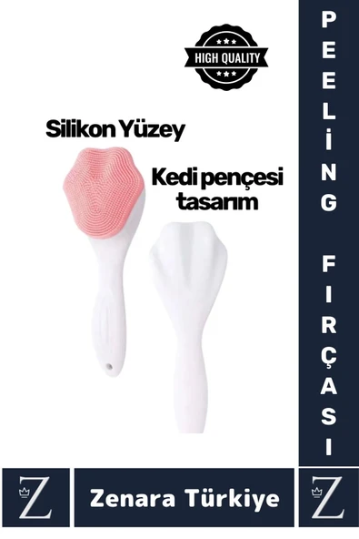 Premium Ergonomik Saplı Sevimli Tasarım Cilt Bakım Yüz Makyaj Temizleme Masaj Etkili Peeling Fırçası