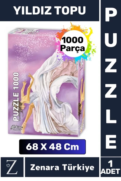 Premium Eğlenceli Eğitici Görsel Algı Problem Çözme Becerisi PUZZLE 1000 Parça YILDIZ TOPU