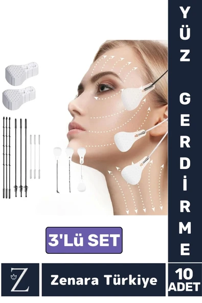 Günlük Kullanım Suya Dayanıklı İpli Yüz Kaş Göz Vücut Gıdı Gerdirme Bantı 3'lü Özel Set 10 Adet