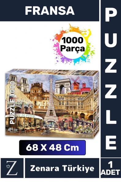 Premium Eğlenceli Eğitici Görsel Algı Problem Çözme Becerisi Çocuk PUZZLE 1000 Parça FRANSA ürün görseli