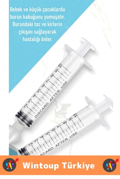 Premium Bebek Burun Şırıngası Burun Temizleme Kiti Silikon Uçlu Burun Nazal Yıkama Aspiratörü 4 Adet - 3