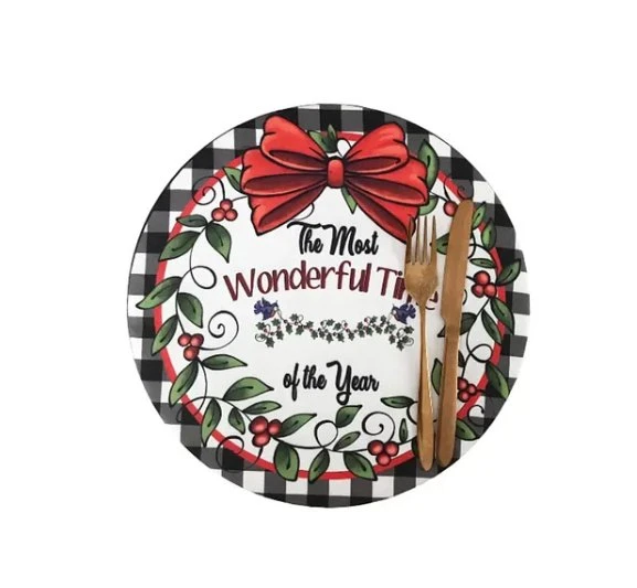 Wonderful Time yılbaşı, Christmas 2 Adet Kış Supla, Kumaş - İçi Ahşaplı Supla - 2