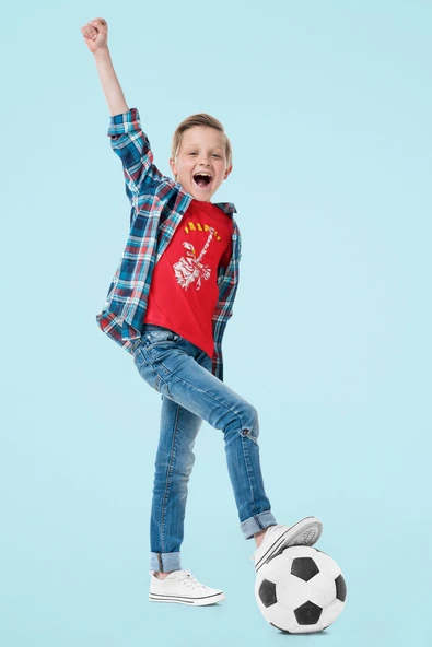 Çocuk Göztepe Kısa kollu bisiklet yaka t-shirt - Tişört - 3