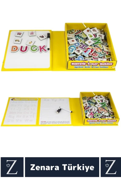 Eğitici Koordinasyon Harf Kelime Dil Öğreten Silinebilir Kalemli Eğlenceli MANYETİK TABLET İNGİLİZCE - Resim 3