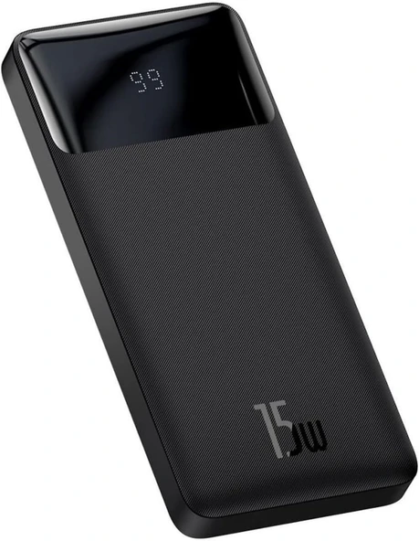 Baseus Bipow Dijital Ekranlı 15W 10.000 mAh Powerbank Siyah
