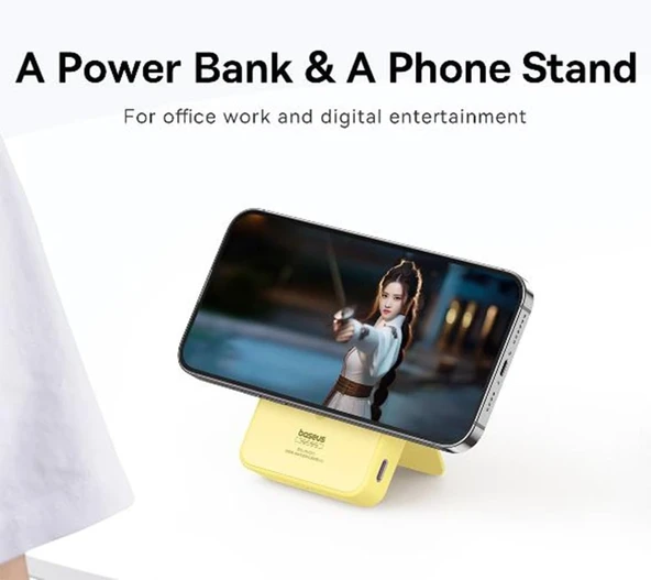 Baseus 5KmAh MagPro Power Bank-Sarı - Resim 2