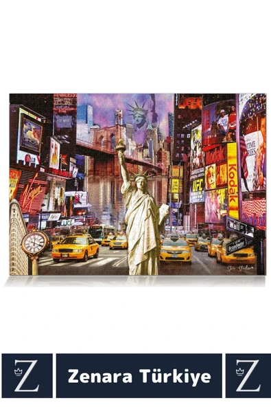 Premium Eğlenceli Eğitici Görsel Algı Problem Çözme Becerisi PUZZLE 1000 Parça NEWYORK - 2