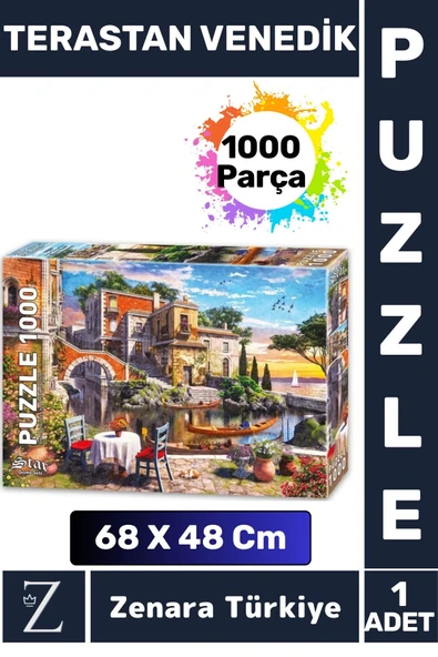 Premium Eğlenceli Eğitici Görsel Algı Motor Becerisi Geliştiren Çocuk PUZZLE 1000 Parça VENEDİK