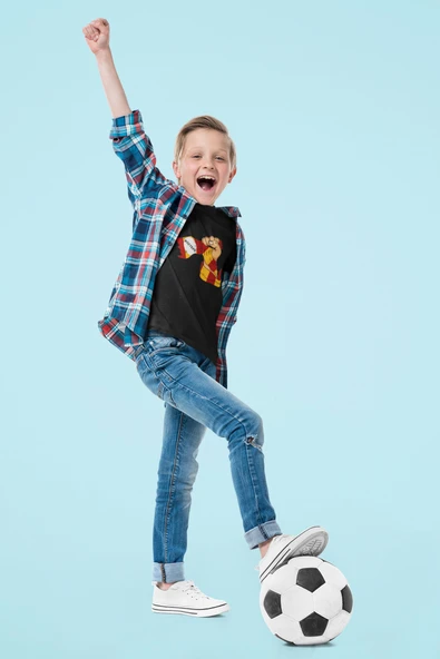 Çocuk Göztepe Yumruk Kısa kollu bisiklet yaka t-shirt- Tişört - 6