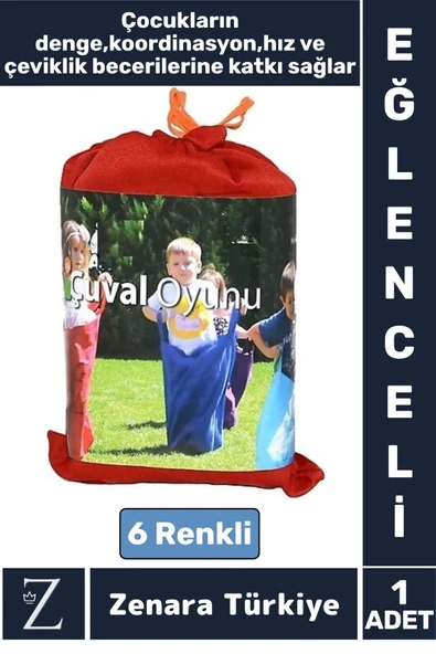 Çocuk Denge Koordinasyon Hız Refleks Gelişimi Sosyalleşme Takımdaşlık Eğlenceli ZIP ZIP ÇUVAL OYUNU ürün görseli