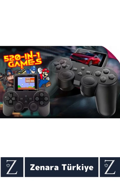 Çift Oyunculu USB Şarj Mini Uyumlu  El Atarisi Street Fighter Super Mario 520 Nostalji Oyun Gamepad - 2