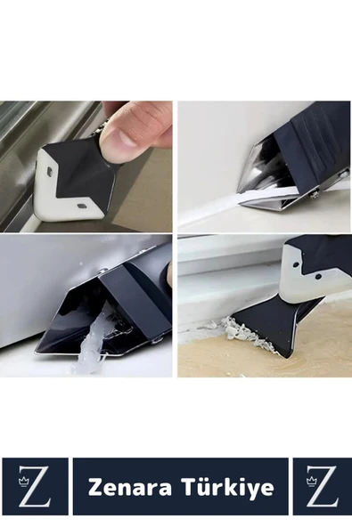 Premium Yüksek Kalite Kompakt 3 in 1 Fayans Derz Silikon Kazıyıcı Uygulayıcı 5 Silikon Başlık Hediye - 4