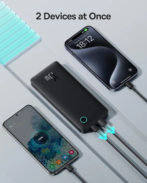 Baseus Airpow Lite Power 10.000mAh 15W Powerbank-Siyah - Resim 2