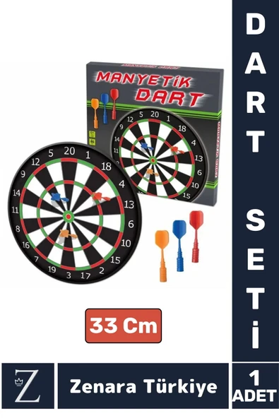 Premium Genç Yetişkin Çocuk Oyun Eğlenceli Dekoratif Güvenli Zararsız Manyetik Uçlu DART Seti 33 Cm