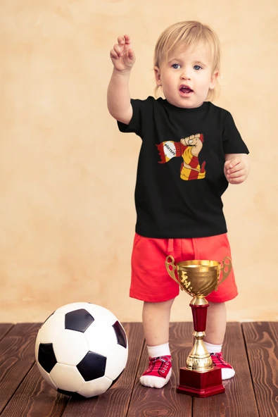 Çocuk Göztepe Yumruk Kısa kollu bisiklet yaka t-shirt- Tişört - 5