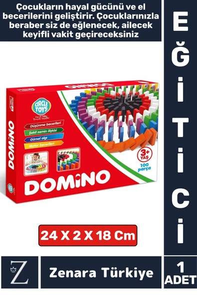 Çocuk Eğitici El Göz Koordinasyonu Zeka Üretkenlik Hayal Kurma El Becerisi Eğlenceli 100'lü DOMİNO ürün görseli