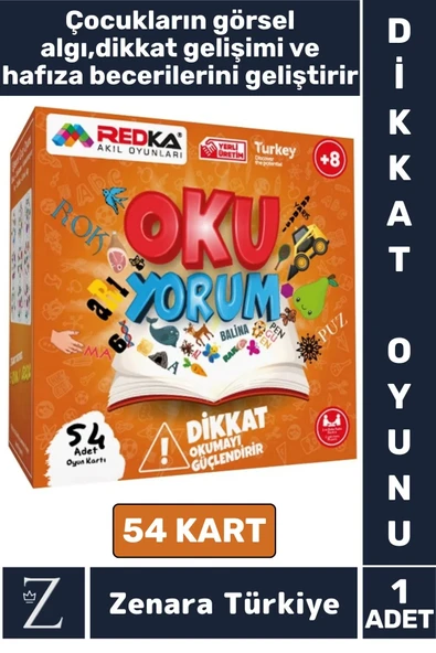 Eğitici Dikkat Hafıza Okuma Becerisi Görsel Algı Geliştirici Eğlenceli Çocuk Oyun OKU YORUM ürün görseli