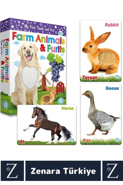 Çocuk Eğitici Dokunsal Algı İnce Motor Koordinasyon DOKUN HİSSET-ÇİFTLİK HAYVANLARI VE MEYVELER - Resim 2