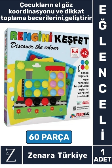 Eğitici El Göz Koordinasyon Parça Bütün İlişkisi Kavrama Çocuk Eğlenceli Oyun RENGİNİ KEŞFET ürün görseli