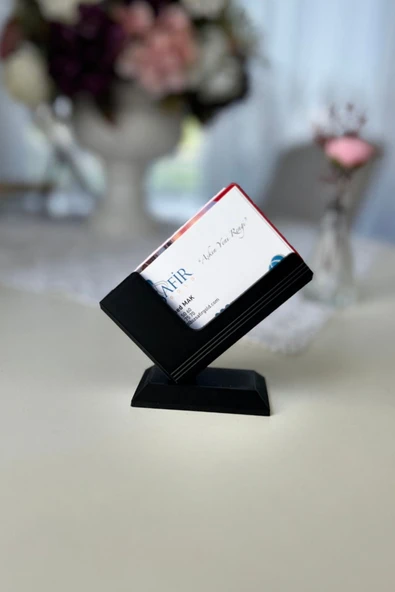 Siyah Modern Masaüstü Kartvizitlik 10×8 Cm – Şık Ofis Aksesuarı - 2